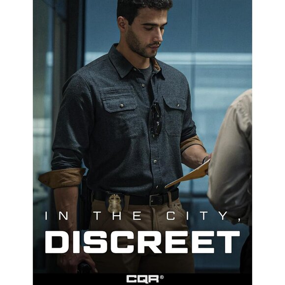 Mens Suede Grey Cotton Flannel Shirt Long Sleeve Casual Outdoor Plaid - Picture 5 of 9